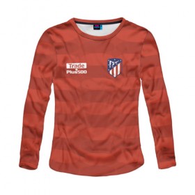 Женский лонгслив 3D с принтом Atletico Madrid Original #10 в Кировске, 100% полиэстер | длинные рукава, круглый вырез горловины, полуприлегающий силуэт | атлетико мадрид | эмблема