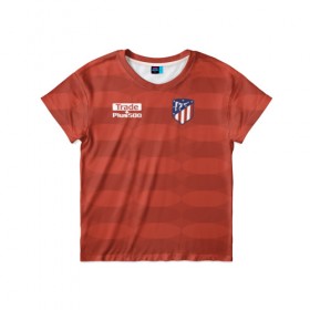 Детская футболка 3D с принтом Atletico Madrid Original #10 в Кировске, 100% гипоаллергенный полиэфир | прямой крой, круглый вырез горловины, длина до линии бедер, чуть спущенное плечо, ткань немного тянется | атлетико мадрид | эмблема