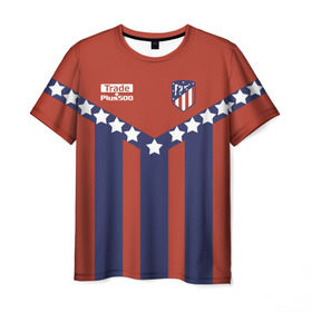 Мужская футболка 3D с принтом Atletico Madrid Original #11 в Кировске, 100% полиэфир | прямой крой, круглый вырез горловины, длина до линии бедер | атлетико мадрид | полосы | эмблема