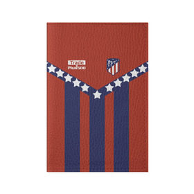 Обложка для паспорта матовая кожа с принтом Atletico Madrid Original #11 в Кировске, натуральная матовая кожа | размер 19,3 х 13,7 см; прозрачные пластиковые крепления | атлетико мадрид | полосы | эмблема