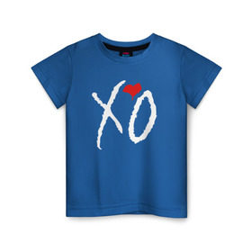 Детская футболка хлопок с принтом XO в Кировске, 100% хлопок | круглый вырез горловины, полуприлегающий силуэт, длина до линии бедер | Тематика изображения на принте: the weeknd
