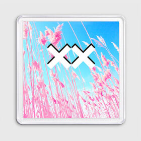 Магнит 55*55 с принтом The XX Pink в Кировске, Пластик | Размер: 65*65 мм; Размер печати: 55*55 мм | Тематика изображения на принте: 