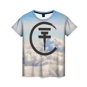 Женская футболка 3D с принтом Clouds Tokio Hotel в Кировске, 100% полиэфир ( синтетическое хлопкоподобное полотно) | прямой крой, круглый вырез горловины, длина до линии бедер | bill kaulitz | tokio hotel | билл каулиц