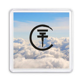 Магнит 55*55 с принтом Clouds Tokio Hotel в Кировске, Пластик | Размер: 65*65 мм; Размер печати: 55*55 мм | Тематика изображения на принте: bill kaulitz | tokio hotel | билл каулиц