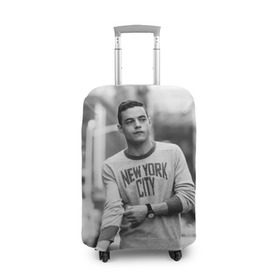 Чехол для чемодана 3D с принтом Rami Malek в Кировске, 86% полиэфир, 14% спандекс | двустороннее нанесение принта, прорези для ручек и колес | mr robot | rami malek | мистер робот | рами малек