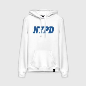 Женская толстовка хлопок с принтом NYPD в Кировске, френч-терри, мягкий теплый начес внутри (100% хлопок) | карман-кенгуру, эластичные манжеты и нижняя кромка, капюшон с подкладом и шнурком | new york police department | департамент | нью йорк
