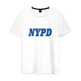 Мужская футболка хлопок с принтом NYPD в Кировске, 100% хлопок | прямой крой, круглый вырез горловины, длина до линии бедер, слегка спущенное плечо. | new york police department | департамент | нью йорк
