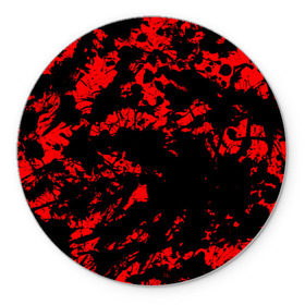 Коврик круглый с принтом Красные краски в Кировске, резина и полиэстер | круглая форма, изображение наносится на всю лицевую часть | abstraction | абстракция красок | брызги красок | краска | красные краски | потертость красок | разводы красок | черно белый