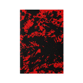 Обложка для паспорта матовая кожа с принтом Красные краски в Кировске, натуральная матовая кожа | размер 19,3 х 13,7 см; прозрачные пластиковые крепления | abstraction | абстракция красок | брызги красок | краска | красные краски | потертость красок | разводы красок | черно белый