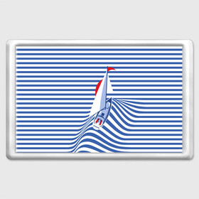 Магнит 45*70 с принтом Яхта в Кировске, Пластик | Размер: 78*52 мм; Размер печати: 70*45 | Тематика изображения на принте: flag | joke | prank | sail | sea | stripes | water | waves | yacht vest | вода | волны | море | парус | полосы | прикол | тельняшка | флаг | шутка | яхта