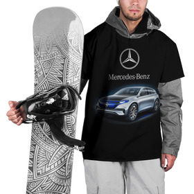 Накидка на куртку 3D с принтом Mercedes-Benz в Кировске, 100% полиэстер |  | Тематика изображения на принте: kомпания производитель легковых автомобилей премиального класса | немецкое качество