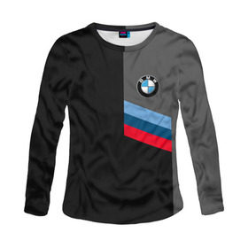 Женский лонгслив 3D с принтом BMW Brand Tricolor в Кировске, 100% полиэстер | длинные рукава, круглый вырез горловины, полуприлегающий силуэт | bmw | автомобильные | бмв | машины
