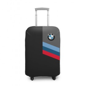 Чехол для чемодана 3D с принтом BMW Brand Tricolor в Кировске, 86% полиэфир, 14% спандекс | двустороннее нанесение принта, прорези для ручек и колес | bmw | автомобильные | бмв | машины