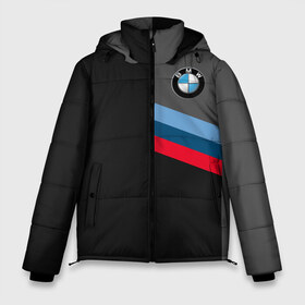 Мужская зимняя куртка 3D с принтом BMW Brand Tricolor в Кировске, верх — 100% полиэстер; подкладка — 100% полиэстер; утеплитель — 100% полиэстер | длина ниже бедра, свободный силуэт Оверсайз. Есть воротник-стойка, отстегивающийся капюшон и ветрозащитная планка. 

Боковые карманы с листочкой на кнопках и внутренний карман на молнии. | bmw | автомобильные | бмв | машины