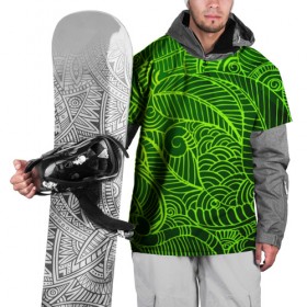 Накидка на куртку 3D с принтом зеленые узоры в Кировске, 100% полиэстер |  | Тематика изображения на принте: green | абстракция | арт | восток | геометрия | зелень | индия | орнамент | роспись | узоры | цветы