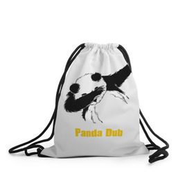 Рюкзак-мешок 3D с принтом Panda dub в Кировске, 100% полиэстер | плотность ткани — 200 г/м2, размер — 35 х 45 см; лямки — толстые шнурки, застежка на шнуровке, без карманов и подкладки | Тематика изображения на принте: dab | dance | dub | movement | panda | движение | панда | танец
