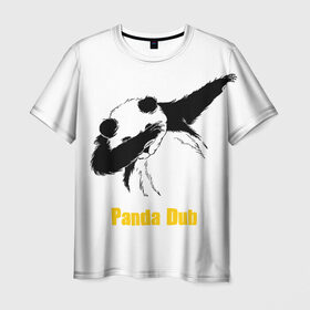 Мужская футболка 3D с принтом Panda dub в Кировске, 100% полиэфир | прямой крой, круглый вырез горловины, длина до линии бедер | dab | dance | dub | movement | panda | движение | панда | танец