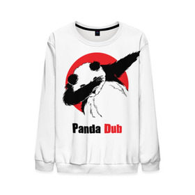 Мужской свитшот 3D с принтом Panda dub в Кировске, 100% полиэстер с мягким внутренним слоем | круглый вырез горловины, мягкая резинка на манжетах и поясе, свободная посадка по фигуре | Тематика изображения на принте: dab | dance | dub | movement | panda | движение | панда | танец