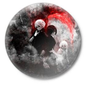 Значок с принтом Tokyo Ghoul в Кировске,  металл | круглая форма, металлическая застежка в виде булавки | 