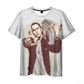 Мужская футболка 3D с принтом Eminem Art в Кировске, 100% полиэфир | прямой крой, круглый вырез горловины, длина до линии бедер | art | eminem | hip hop | rap | rap god | арт | брюс | бумбокс | маршалл | мэтерс | рэп | хим хоп | эминем