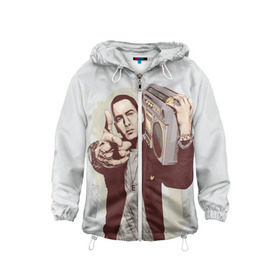Детская ветровка 3D с принтом Eminem Art в Кировске, 100% полиэстер | подол и капюшон оформлены резинкой с фиксаторами, по бокам два кармана без застежек, один потайной карман на груди | Тематика изображения на принте: art | eminem | hip hop | rap | rap god | арт | брюс | бумбокс | маршалл | мэтерс | рэп | хим хоп | эминем
