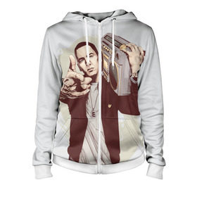 Женская толстовка 3D на молнии с принтом Eminem Art в Кировске, 100% полиэстер | длина до линии бедра, манжеты и пояс оформлены мягкой тканевой резинкой, двухслойный капюшон со шнурком для регулировки, спереди молния, по бокам два кармана | Тематика изображения на принте: art | eminem | hip hop | rap | rap god | арт | брюс | бумбокс | маршалл | мэтерс | рэп | хим хоп | эминем