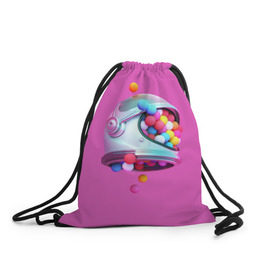 Рюкзак-мешок 3D с принтом Colorful balls в Кировске, 100% полиэстер | плотность ткани — 200 г/м2, размер — 35 х 45 см; лямки — толстые шнурки, застежка на шнуровке, без карманов и подкладки | Тематика изображения на принте: balls | colorful | helmet | pink | колорит | космонавт | космос | розовый | скафандр | цвет | шарики | шары | шлем