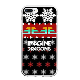 Чехол для iPhone 7Plus/8 Plus матовый с принтом Праздничный Imagine Dragons в Кировске, Силикон | Область печати: задняя сторона чехла, без боковых панелей | Тематика изображения на принте: альтернативный | американская | группа | драгонс | имеджин | инди | индирок | новогодний | поп | рождество | рок | свитер | электроник