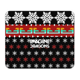 Коврик прямоугольный с принтом Праздничный Imagine Dragons в Кировске, натуральный каучук | размер 230 х 185 мм; запечатка лицевой стороны | альтернативный | американская | группа | драгонс | имеджин | инди | индирок | новогодний | поп | рождество | рок | свитер | электроник