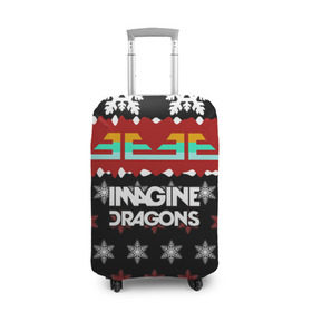 Чехол для чемодана 3D с принтом Праздничный Imagine Dragons в Кировске, 86% полиэфир, 14% спандекс | двустороннее нанесение принта, прорези для ручек и колес | альтернативный | американская | группа | драгонс | имеджин | инди | индирок | новогодний | поп | рождество | рок | свитер | электроник