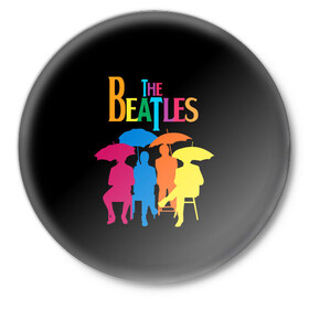 Значок с принтом The beatles в Кировске,  металл | круглая форма, металлическая застежка в виде булавки | british | rock | the beatles