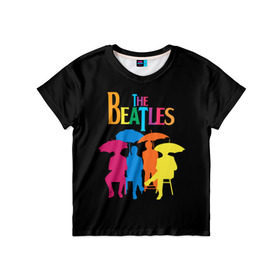 Детская футболка 3D с принтом The beatles в Кировске, 100% гипоаллергенный полиэфир | прямой крой, круглый вырез горловины, длина до линии бедер, чуть спущенное плечо, ткань немного тянется | british | rock | the beatles