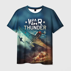 Мужская футболка 3D с принтом Гром войны в Кировске, 100% полиэфир | прямой крой, круглый вырез горловины, длина до линии бедер | Тематика изображения на принте: war thunder | гром войны