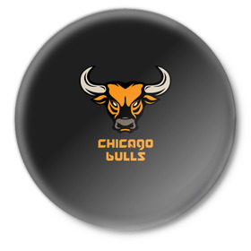 Значок с принтом Chicago bulls в Кировске,  металл | круглая форма, металлическая застежка в виде булавки | Тематика изображения на принте: chicago bulls | баскетбол