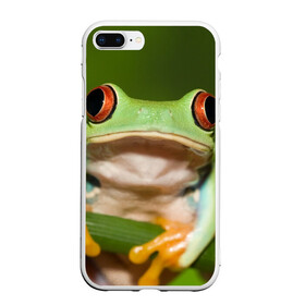 Чехол для iPhone 7Plus/8 Plus матовый с принтом Лягушка в Кировске, Силикон | Область печати: задняя сторона чехла, без боковых панелей | frog | жаба | животные | зеленый | ква | лягуха | лягушка | лягушонок