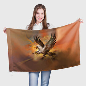 Флаг 3D с принтом Гиппогриф в Кировске, 100% полиэстер | плотность ткани — 95 г/м2, размер — 67 х 109 см. Принт наносится с одной стороны | мифические животные | мифы