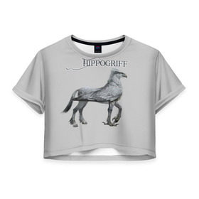 Женская футболка 3D укороченная с принтом Гипогриф в Кировске, 100% полиэстер | круглая горловина, длина футболки до линии талии, рукава с отворотами | мифические животные | мифы