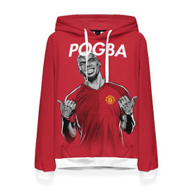 Женская толстовка 3D с принтом Pogba Manchester United в Кировске, 100% полиэстер  | двухслойный капюшон со шнурком для регулировки, мягкие манжеты на рукавах и по низу толстовки, спереди карман-кенгуру с мягким внутренним слоем. | mu | paul | pogba | манчестер юнайтед | мю | погба | форма