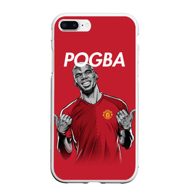 Чехол для iPhone 7Plus/8 Plus матовый с принтом Pogba Manchester United в Кировске, Силикон | Область печати: задняя сторона чехла, без боковых панелей | mu | paul | pogba | манчестер юнайтед | мю | погба | форма