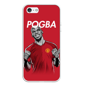 Чехол для iPhone 5/5S матовый с принтом Pogba Manchester United в Кировске, Силикон | Область печати: задняя сторона чехла, без боковых панелей | Тематика изображения на принте: mu | paul | pogba | манчестер юнайтед | мю | погба | форма