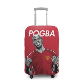 Чехол для чемодана 3D с принтом Pogba Manchester United в Кировске, 86% полиэфир, 14% спандекс | двустороннее нанесение принта, прорези для ручек и колес | mu | paul | pogba | манчестер юнайтед | мю | погба | форма