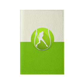 Обложка для паспорта матовая кожа с принтом Теннис в Кировске, натуральная матовая кожа | размер 19,3 х 13,7 см; прозрачные пластиковые крепления | sport | логотип | мяч | спорт | теннис