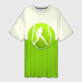 Платье-футболка 3D с принтом Теннис в Кировске,  |  | sport | логотип | мяч | спорт | теннис