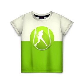 Детская футболка 3D с принтом Теннис в Кировске, 100% гипоаллергенный полиэфир | прямой крой, круглый вырез горловины, длина до линии бедер, чуть спущенное плечо, ткань немного тянется | sport | логотип | мяч | спорт | теннис