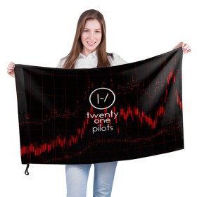 Флаг 3D с принтом Twenty one pilots в Кировске, 100% полиэстер | плотность ткани — 95 г/м2, размер — 67 х 109 см. Принт наносится с одной стороны | rock | t.o.p. | top | twenty one pilots | рок