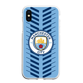 Чехол для iPhone XS Max матовый с принтом Manchester city в Кировске, Силикон | Область печати: задняя сторона чехла, без боковых панелей | Тематика изображения на принте: fc | manchester city | манчестер сити | спорт | спортивные | футбол | футбольный