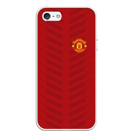 Чехол для iPhone 5/5S матовый с принтом Manchester United Creative #1 в Кировске, Силикон | Область печати: задняя сторона чехла, без боковых панелей | emirates | fc | manchester united | абстракция | геометрия | зож | клуб | линии | манчестер юнайтед | модные | мяч | россии | спорт | спортивные | стиль | тренды | футбол | футбольный клуб | экстрим | эмблема