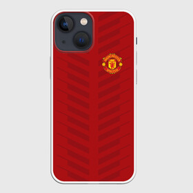 Чехол для iPhone 13 mini с принтом Manchester United Creative 1 в Кировске,  |  | emirates | fc | manchester united | абстракция | геометрия | зож | клуб | линии | манчестер юнайтед | модные | мяч | россии | спорт | спортивные | стиль | тренды | футбол | футбольный клуб | экстрим | эмблема