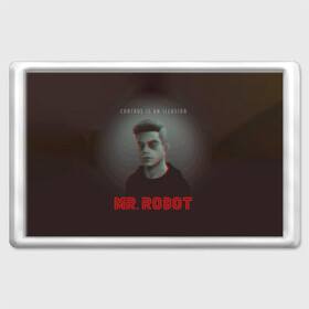 Магнит 45*70 с принтом Mr Robot в Кировске, Пластик | Размер: 78*52 мм; Размер печати: 70*45 | Тематика изображения на принте: mister robot | mr robot | rami malek | мистер робот | рами малек