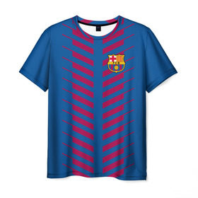 Мужская футболка 3D с принтом FC Barcelona 2018 Creative в Кировске, 100% полиэфир | прямой крой, круглый вырез горловины, длина до линии бедер | fc | fc barcelona | fcb | барселона | мяч | спорт | футбол | футбольный клуб